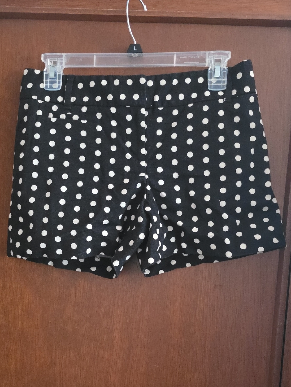 LOFT Black Polka Dot Flat Front Shorts Sz 2